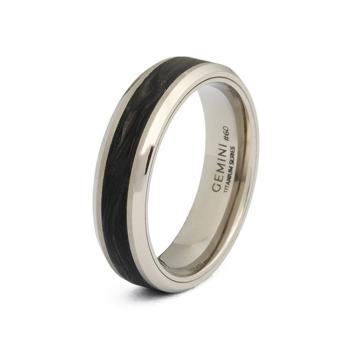 6 mm Silber Titanring mit geschmiedetem Karbon - Rota Light Carbon
